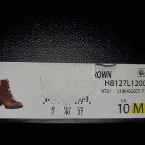 NWT Naturalizer Boots Womens Size 10 Myla Brown Leather Block Heel Lace Zip